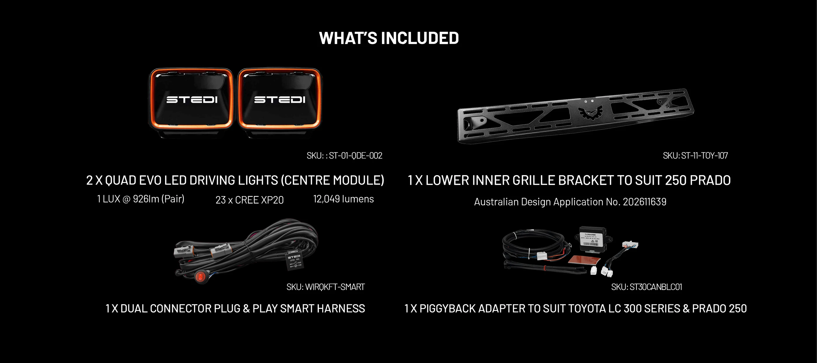 Toyota Land Cruiser 250 Onderste grillemontageset | Stedi Quad EVO